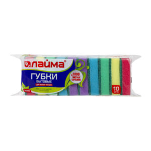 Губка для посуды 96х64х27мм LAIMA MAXI (10 шт/пач) (36 пач/упак)