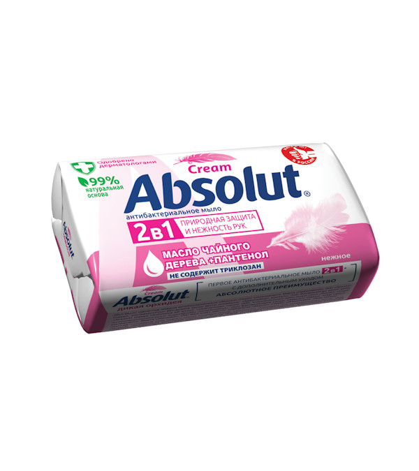 Мыло туалетное кусковое 90гр ABSOLUT антибактериальное (72шт/кор)