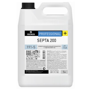Универсальный моющий концентрат с содержанием ЧАС 5л SEPTA 200 ph 11 (4шт/кор)