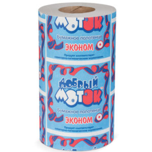 Полотенца бытовые 1сл ДОБРЫЙ МОТОК бумажные в рулоне (24 рул/упак)