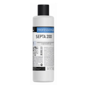 Сильнощелочной дезинфицирующий низкопенный моющий концентрат 1л SEPTA 200 (10шт/кор)