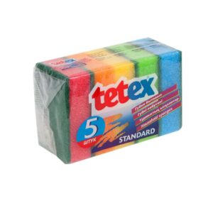 Губка для посуды 95х65х33мм ТETEX  (5 шт/пач) (40 пач/упак)