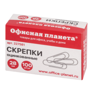 Скрепки маленькие STAFF 28мм (100шт/пач)(20пач/упак)