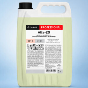 Средство для пола после строительства и ремонта Alfa-20 5л ph1,5 (4шт/кор)